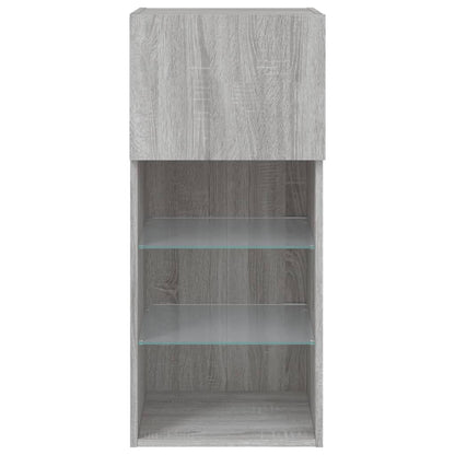 TV Cabinets with LED Lights 2 pcs Grey Sonoma 40.5x30x90 cm