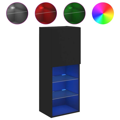 TV Cabinet | Black | Engineered wood, glass | Medium | Wall mounting