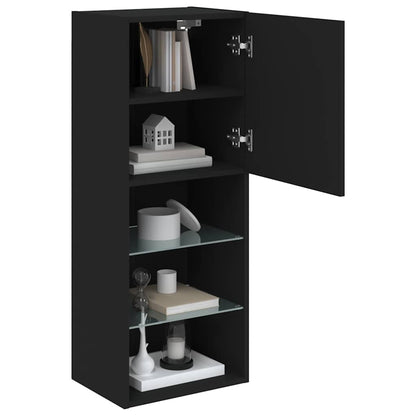 TV Cabinet | Black | Engineered wood, glass | Medium | Wall mounting