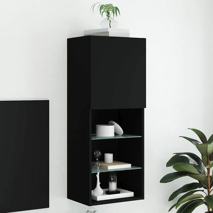 TV Cabinet | Black | Engineered wood, glass | Medium | Wall mounting