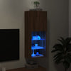 TV Cabinet with LED Lights Brown Oak 40.5x30x102 cm
