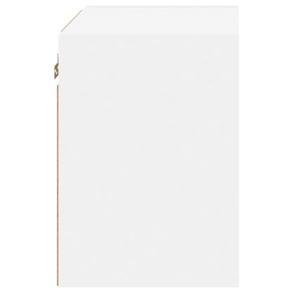 Bedside Cabinets with LED Lights Wall-mounted 2 pcs White
