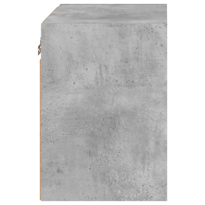Bedside Cabinet with LED Lights Wall-mounted Concrete Grey