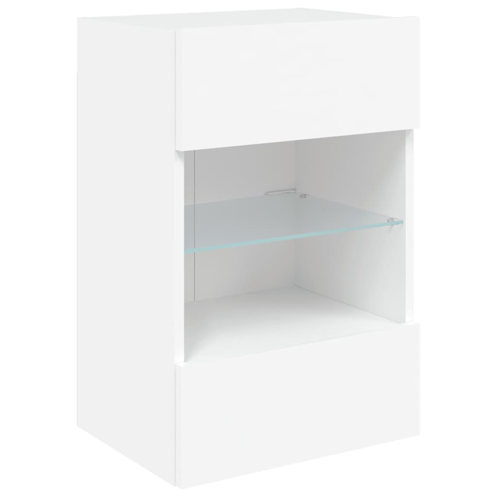 TV Wall Cabinet with LED Lights White 40x30x60,5 cm