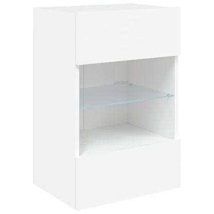 TV Wall Cabinet with LED Lights White 40x30x60,5 cm