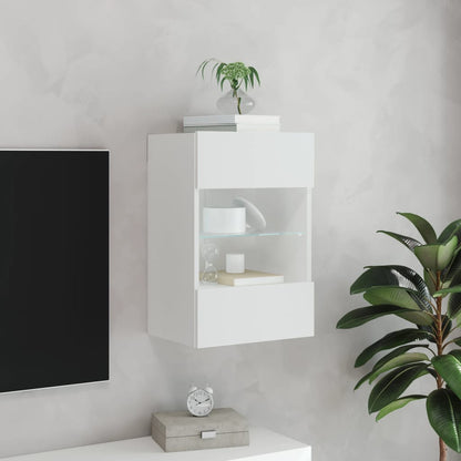 TV Wall Cabinet with LED Lights White 40x30x60,5 cm