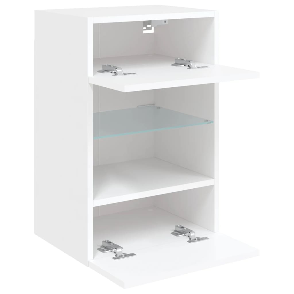 TV Wall Cabinet with LED Lights White 40x30x60,5 cm
