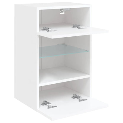 TV Wall Cabinet with LED Lights White 40x30x60,5 cm