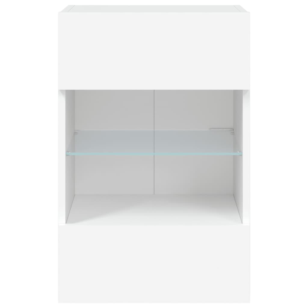 TV Wall Cabinet with LED Lights White 40x30x60,5 cm