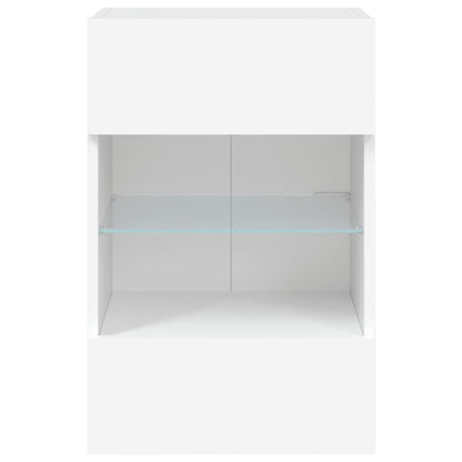 TV Wall Cabinet with LED Lights White 40x30x60,5 cm