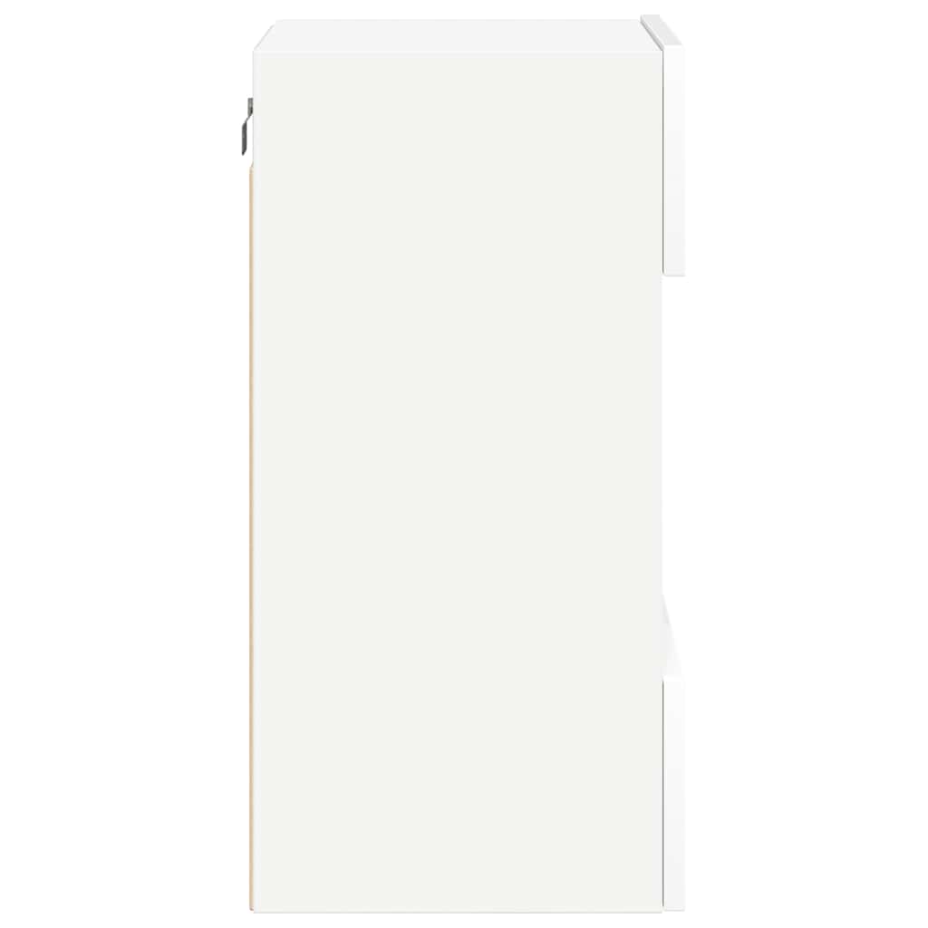 Wall Cabinets with LED Lights for TV 2 pcs White 40x30x60,5 cm