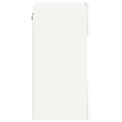 Wall Cabinets with LED Lights for TV 2 pcs White 40x30x60,5 cm