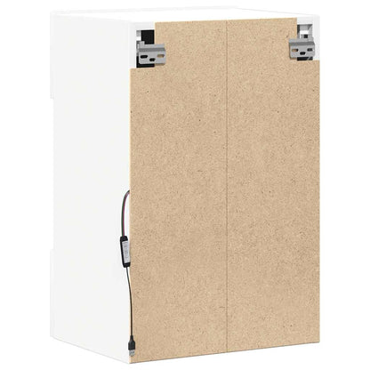 Wall Cabinets with LED Lights for TV 2 pcs White 40x30x60,5 cm