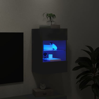 TV Wall Cabinet with LED Lights Black 40x30x60,5 cm
