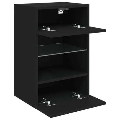 TV Wall Cabinet with LED Lights Black 40x30x60,5 cm