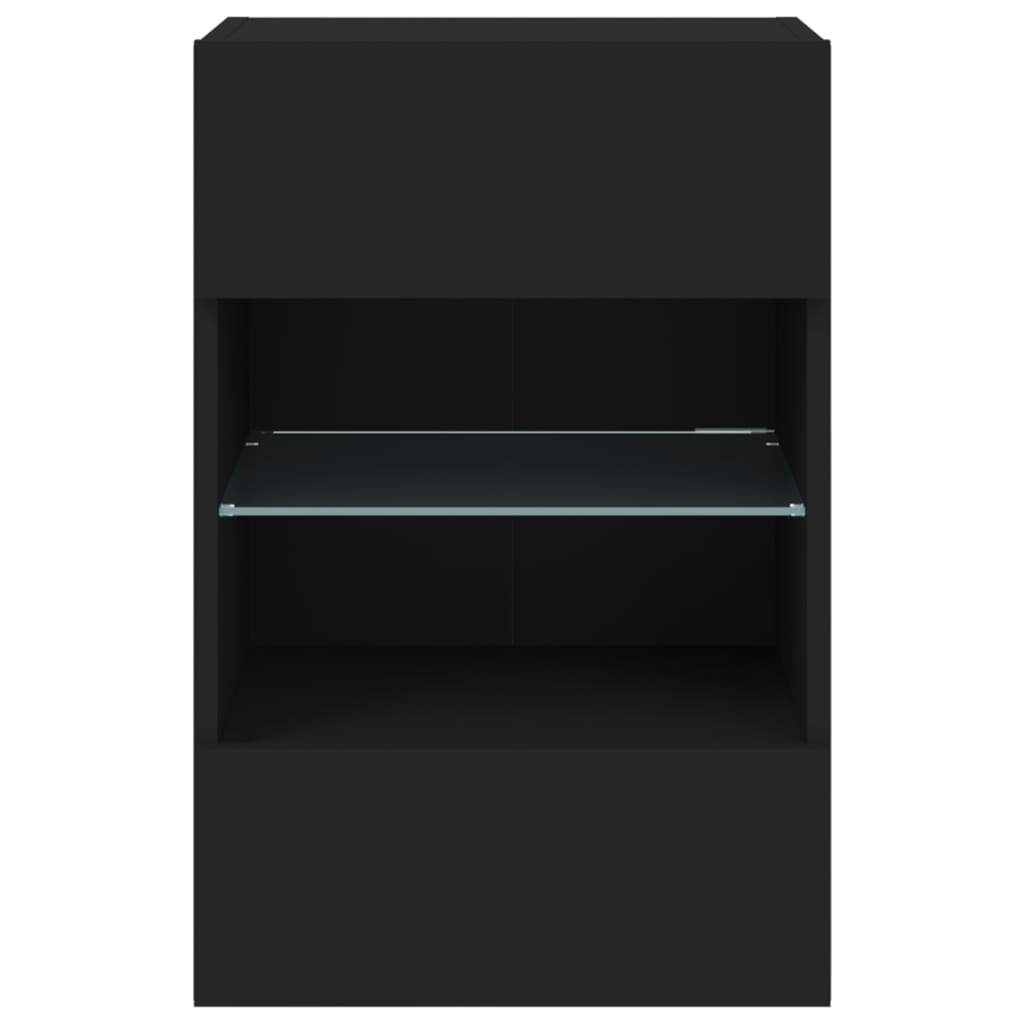 TV Wall Cabinet with LED Lights Black 40x30x60,5 cm