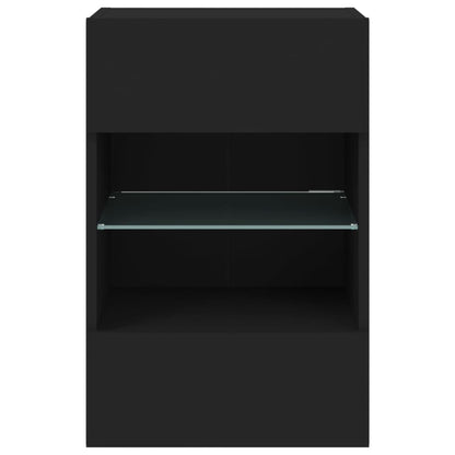 TV Wall Cabinet with LED Lights Black 40x30x60,5 cm