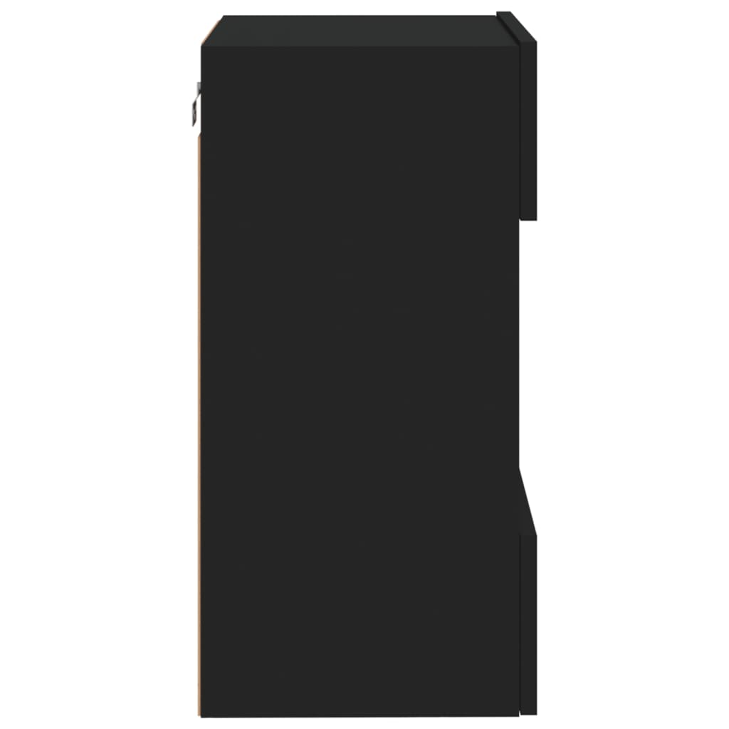TV Wall Cabinet with LED Lights Black 40x30x60,5 cm