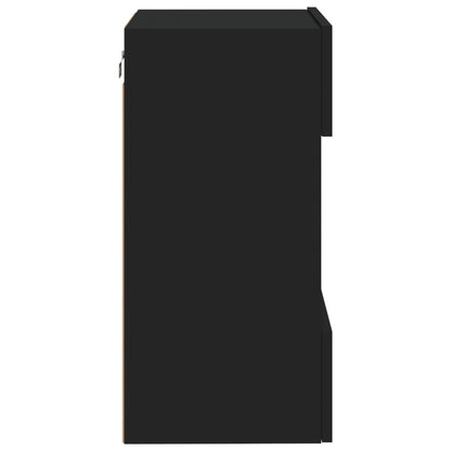 TV Wall Cabinet with LED Lights Black 40x30x60,5 cm