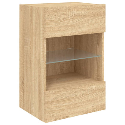 TV Wall Cabinet with LED Lights Sonoma Oak 40x30x60,5 cm