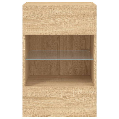 TV Wall Cabinet with LED Lights Sonoma Oak 40x30x60,5 cm