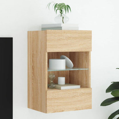 TV Wall Cabinet with LED Lights Sonoma Oak 40x30x60,5 cm