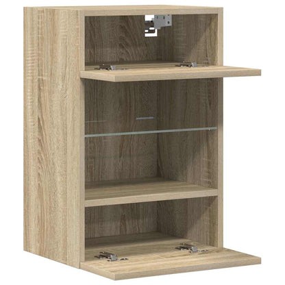 Wall Cabinets with LED Lights for TV 2 pcs Sonoma Oak 40x30x60,5 cm