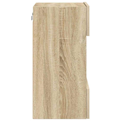 Wall Cabinets with LED Lights for TV 2 pcs Sonoma Oak 40x30x60,5 cm