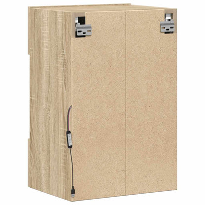 Wall Cabinets with LED Lights for TV 2 pcs Sonoma Oak 40x30x60,5 cm