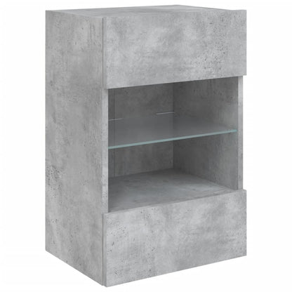 TV Wall Cabinet with LED Lights Concrete Grey 40x30x60,5 cm