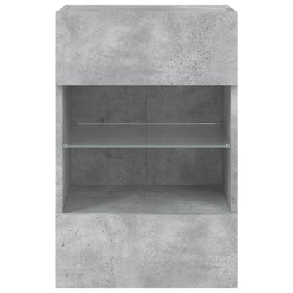 TV Wall Cabinet with LED Lights Concrete Grey 40x30x60,5 cm
