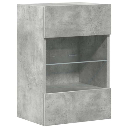Wall Cabinets with LED Lights for TV 2 pcs Concrete Grey 40x30x60,5 cm