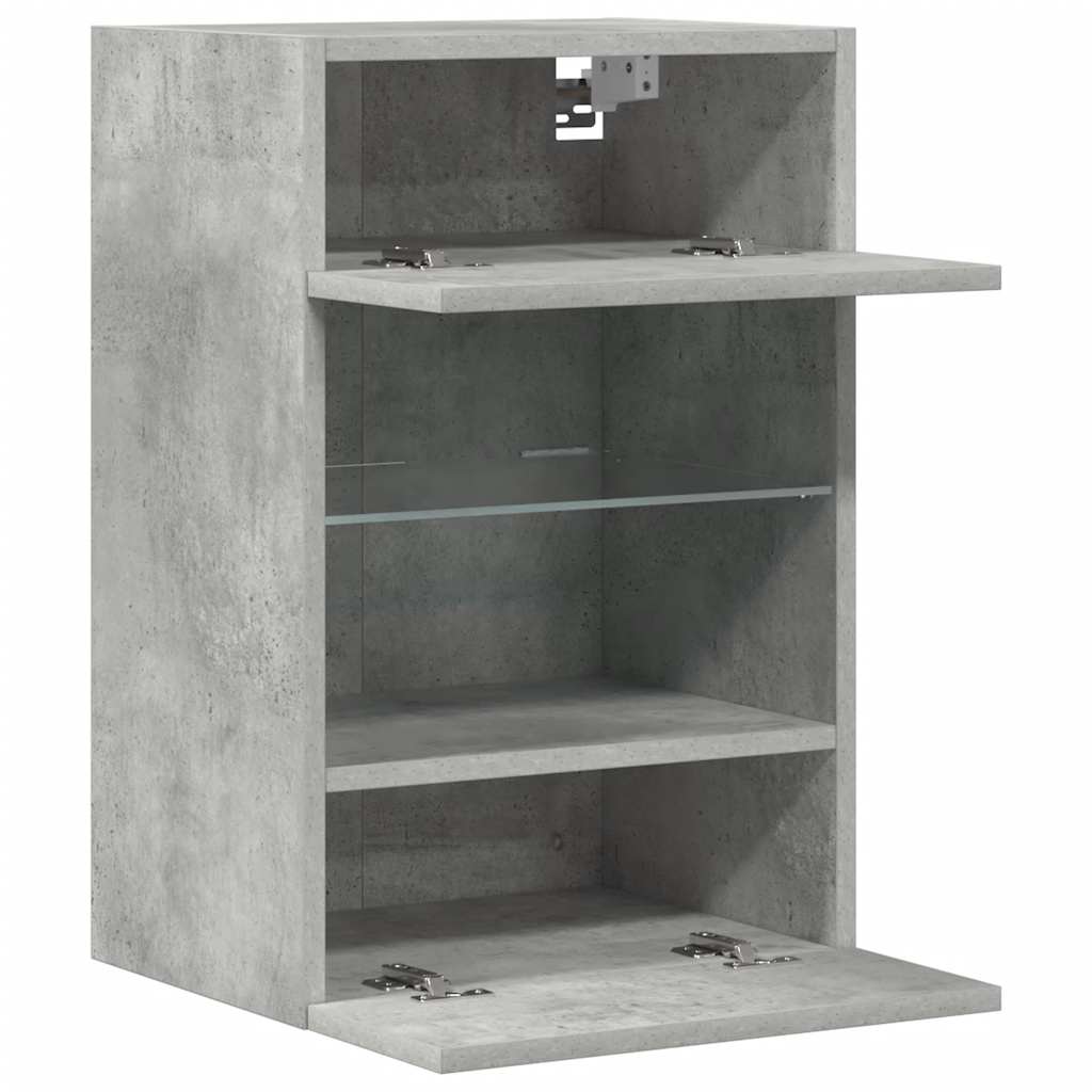 Wall Cabinets with LED Lights for TV 2 pcs Concrete Grey 40x30x60,5 cm