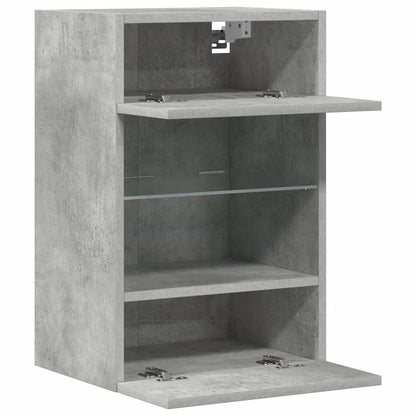 Wall Cabinets with LED Lights for TV 2 pcs Concrete Grey 40x30x60,5 cm