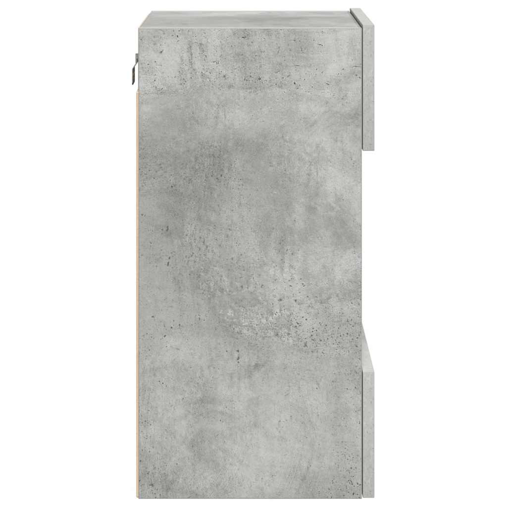 Wall Cabinets with LED Lights for TV 2 pcs Concrete Grey 40x30x60,5 cm