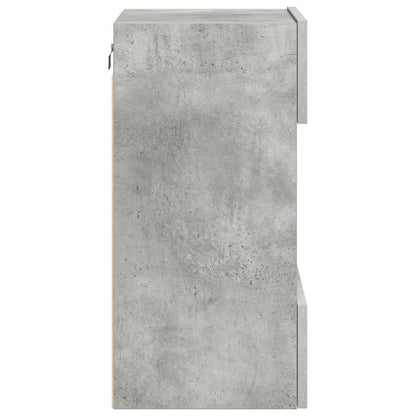 Wall Cabinets with LED Lights for TV 2 pcs Concrete Grey 40x30x60,5 cm