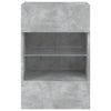 TV Wall Cabinets with LED Lights 2 pcs Concrete Grey 40x30x60.5 cm