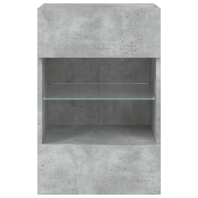 TV Wall Cabinets with LED Lights 2 pcs Concrete Grey 40x30x60.5 cm