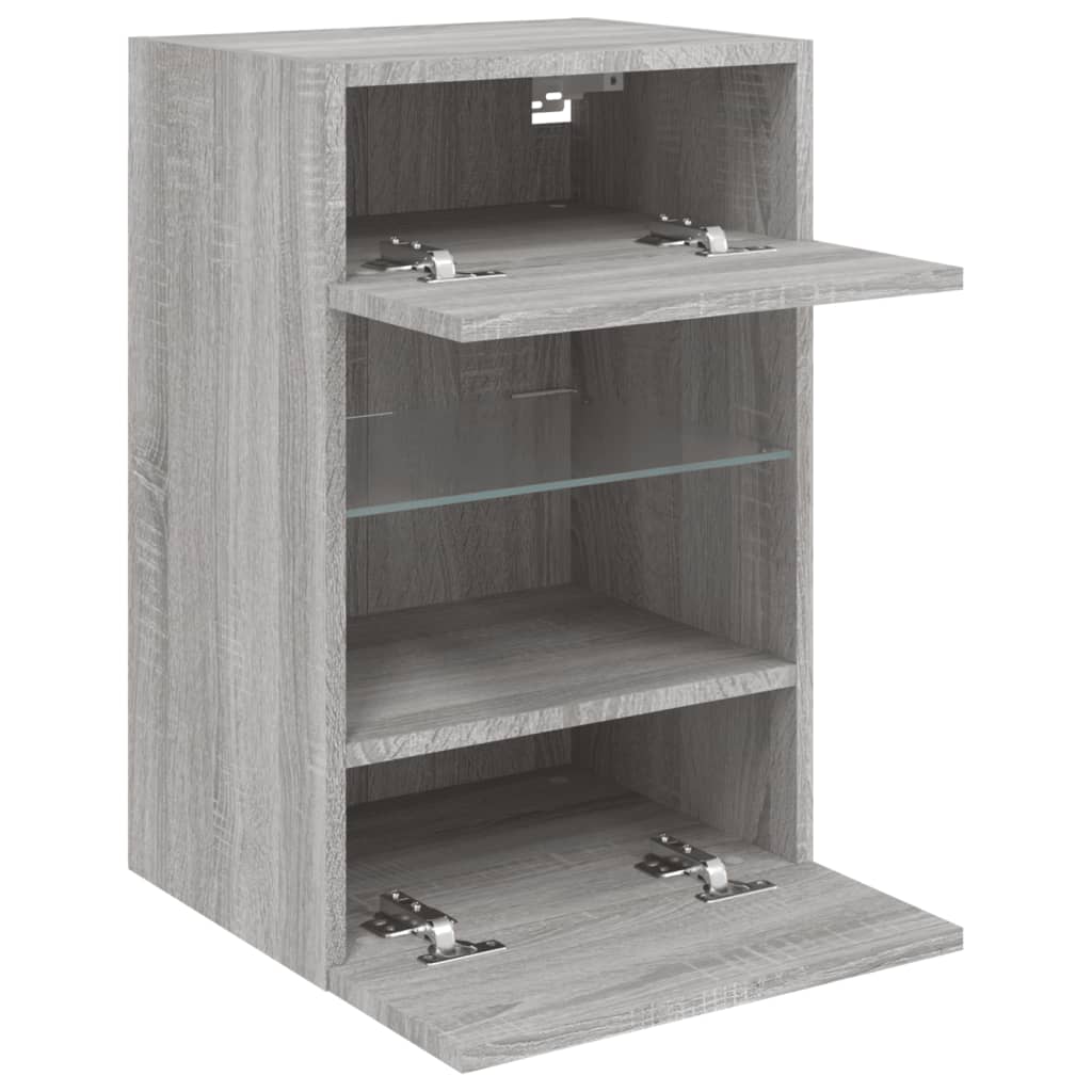 TV Wall Cabinet with LED Lights Grey Sonoma 40x30x60,5 cm