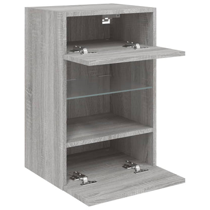 TV Wall Cabinet with LED Lights Grey Sonoma 40x30x60,5 cm