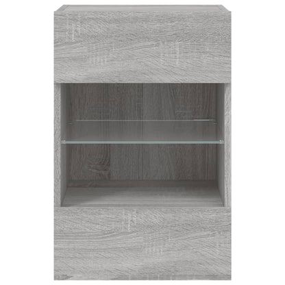 TV Wall Cabinet with LED Lights Grey Sonoma 40x30x60,5 cm
