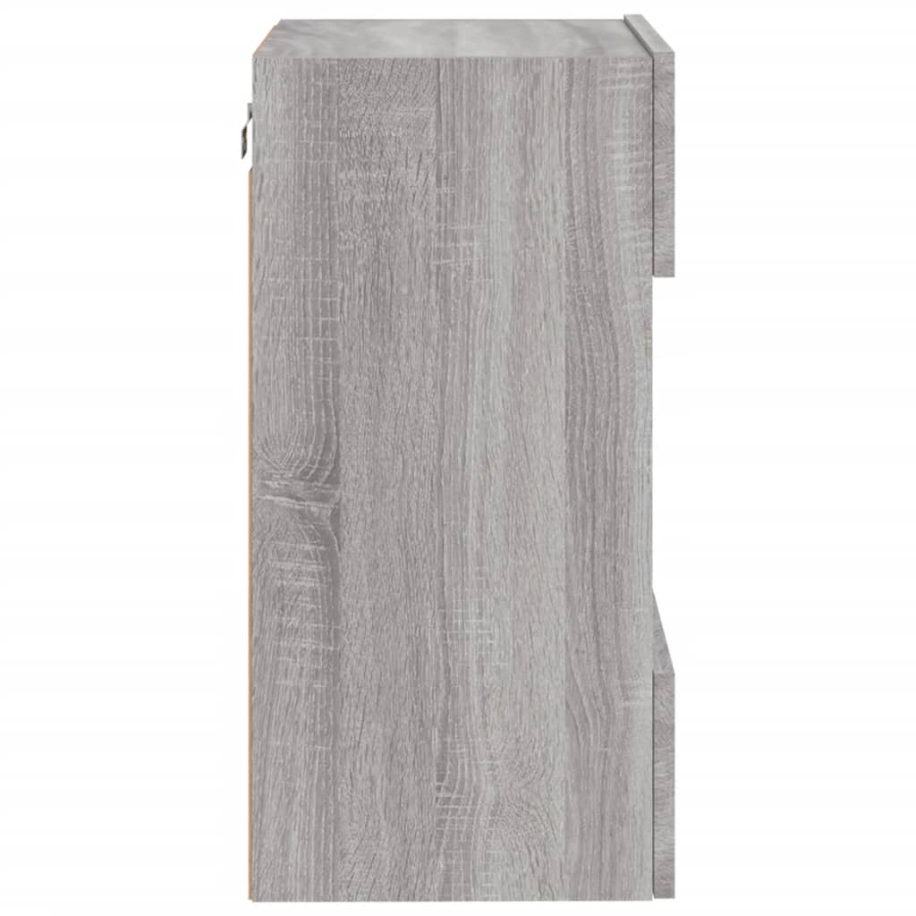 TV Wall Cabinet with LED Lights Grey Sonoma 40x30x60,5 cm