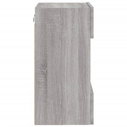 TV Wall Cabinet with LED Lights Grey Sonoma 40x30x60,5 cm