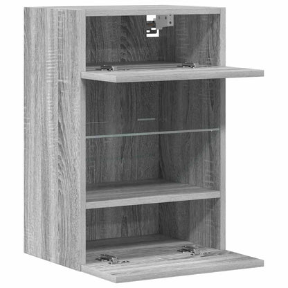 Wall Cabinets with LED Lights for TV 2 pcs Grey Sonoma 40x30x60,5 cm