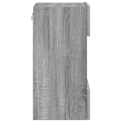 Wall Cabinets with LED Lights for TV 2 pcs Grey Sonoma 40x30x60,5 cm