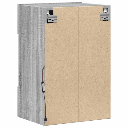 Wall Cabinets with LED Lights for TV 2 pcs Grey Sonoma 40x30x60,5 cm