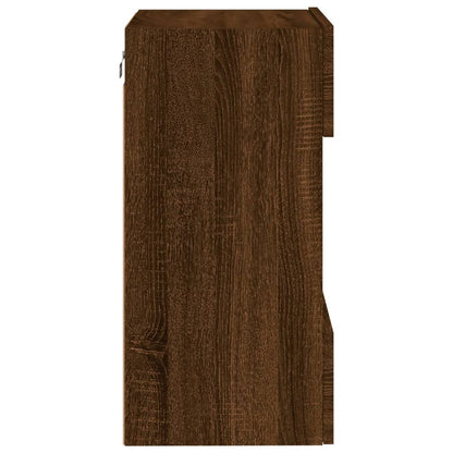TV Wall Cabinet with LED Lights Brown Oak 40x30x60,5 cm