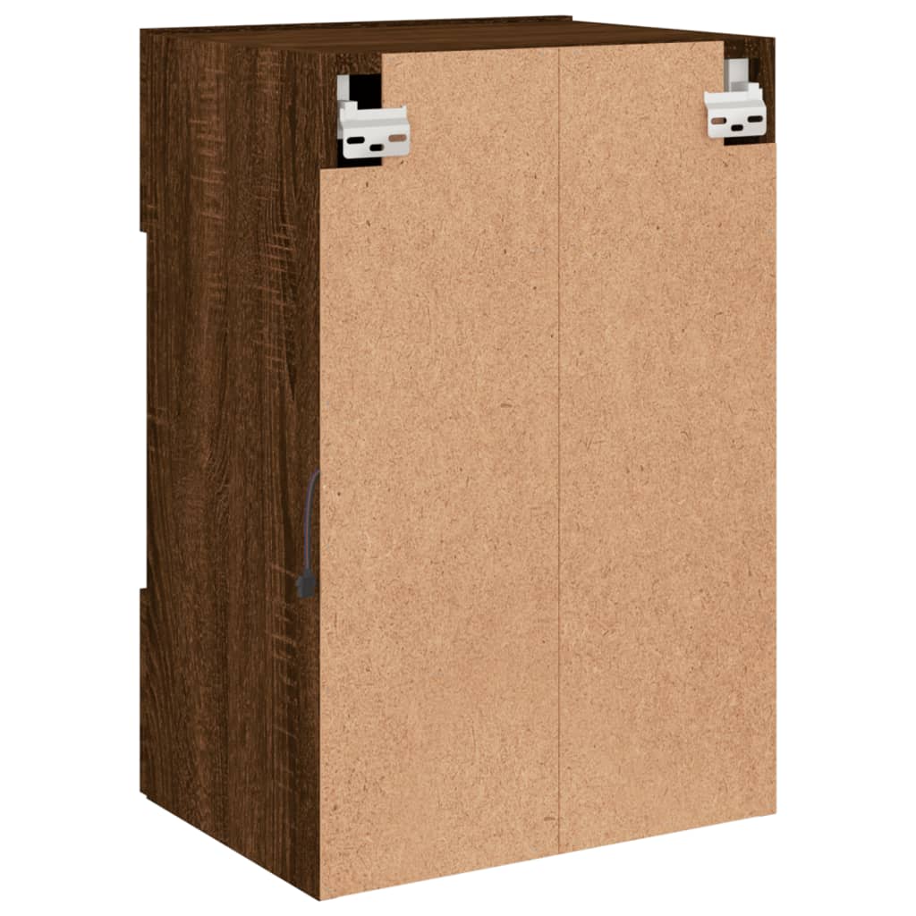 TV Wall Cabinet with LED Lights Brown Oak 40x30x60,5 cm