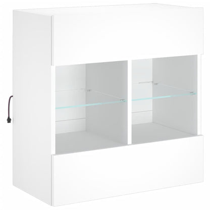TV Wall Cabinet with LED Lights White 58,5x30x60,5 cm