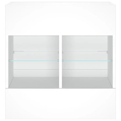 TV Wall Cabinet with LED Lights White 58,5x30x60,5 cm